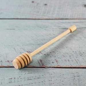 Palitos de madera para miel, de madera sin acabar, pulidos a espejo, ecológicos, con mango largo, juego de 3 piezas para camping - Product Image 3