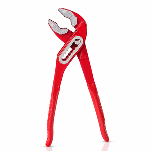 Pince à pompe à eau robuste réglable en acier rouge avec joint rainuré pour la plomberie, la mécanique et l'usage industriel - Product Image 1