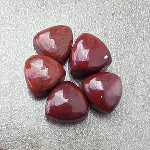 Natural <b>Red</b> Jasper Trillion Cabochon Flat Back Calibrated Loose Gemstone, for Jewelry Making, - Product Image 2