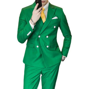 Traje de 2 Piezas para Hombre, Traje de Boda Cruzado, Chaqueta y Pantalones, Ropa Formal, Talla Grande - Product Image 4