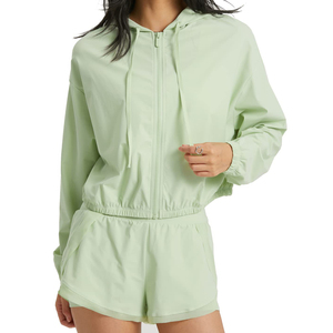 Chaqueta de yoga sin costuras de elastano para mujer con cremallera completa, ropa deportiva de compresión con logo frontal - Ropa deportiva al por mayor - Product Image 6