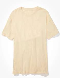 Camiseta Corta Beige Lisa para Mujer, Corte Regular Informal, Primavera, Ecológica, Suave, Transpirable, Manga Corta, 100% Algodón, Básica, a la Moda - Product Image 3