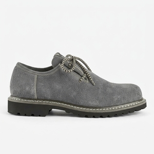 Chaussures de marche pour hommes en daim synthétique gris à lacets, en cuir de vache, imperméables, antidérapantes, semelle EVA, bout rond, bottes décontractées - Product Image 3