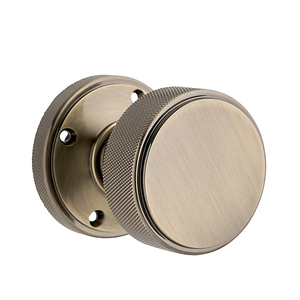 Modern Gunmetal Knurled Round <b>Door</b> <b>Knob</b> Heavy Duty Interior Cabinet Drawer Pull Hardware - Product Image 1