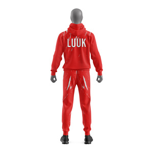 Conjunto Deportivo Unisex LUUK con Capucha, Cierre Frontal Completo, Estampado Rosa, Azul y Blanco, Transpirable, Informal, para Primavera - Product Image 5