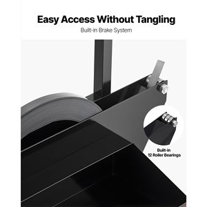 Carrello per reggiatura per impieghi gravosi per dispenser di bobine d'acciaio da 23,6 pollici, compatibile con carrelli manuali e carrelli a piattaforma - Product Image 4