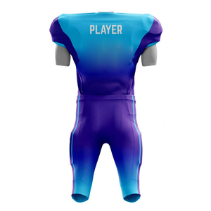 Uniforme de football américain pour hommes 100% polyester à manches courtes Impression par sublimation Nom de l'équipe personnalisé Logo sur le devant - Product Image 2