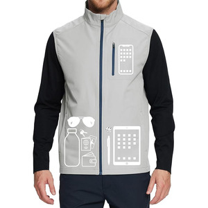 Minimalist Men Golf Vest Matte Finish Softshell Body <b>Warmer</b> Solid Color Performance Athletic Gilet Daily Wear - Product Image 4