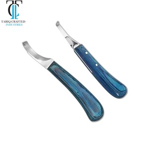 2 Cuchillos Profesionales de Acero Inoxidable de Doble Filo para Herrador, Herramienta para Recortar Pezuñas de Caballos, Ganado, Ovejas, Cabras y Otros Animales - Product Image 1