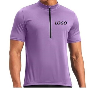 Lightweight MTB <b>Cycling</b> Jersey for Men Plain Blank Polyester Four-Way Stretch Breathable Short Sleeve OEM Customizable Logo - Product Image 6