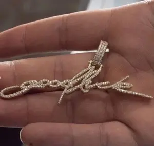 Colgante Personalizado con Nombre Sophie, Colgante Hip Hop con Letras Escritas en Moissanita, Chapado en Oro sobre Plata de Ley 925, Amuleto para Mujer - Product Image 2