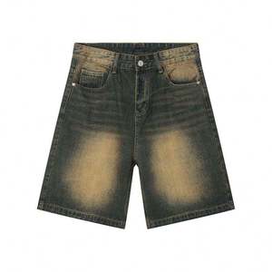 Pantalones Cortos de Mezclilla para Hombre, Estilo Casual de Verano, Tejido de Punto, Corte Recto, Transpirables, con Cierre de Cremallera y Presillas para Cinturón, Más Vendidos - Product Image 6