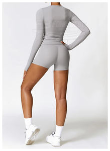 Ensemble 2 pièces de sport pour femme grande taille, coupe ajustée, respirant, séchage rapide, écologique, taille haute, pour yoga et entraînement - Product Image 5