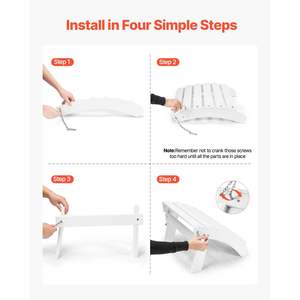 Reposapiés Plegable de Plástico HDPE Blanco Adirondack, 17.7 Pulgadas de Largo x 19.7 Pulgadas de Ancho x 13.8 Pulgadas de Alto, Resistente a la Intemperie, para Porche, Ampliamente Utilizado - Product Image 4