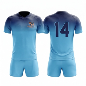 Tenue d'équipe de rugby vibrante pour l'hiver, imprimée par sublimation, avec logo frontal, 100 % polyester, anti-humidité - Product Image 2