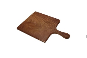 Tabla de cortar rectangular de madera Vesta Homes con mango, acabado natural, tabla de cortar de cocina de una sola pieza - Product Image 2