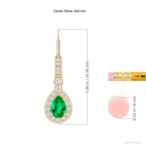 Pendientes de Lujo con Diamantes y Esmeraldas en Forma de Pera, Oro Rosa de 14K, Joyería Personalizada OEM ODM, Pendientes de Esmeralda para Novia, Regalo para Comprometida - Product Image 2