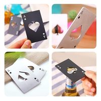 Décapsuleur OEM personnalisé gravé As de Pique, en gros, format portefeuille fin en acier inoxydable, pour articles de bar