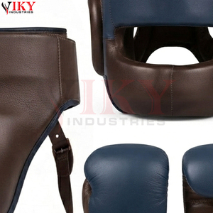Équipement d'entraînement de combat d'arts martiaux personnalisé avec fermeture auto-agrippante bicolore marron et bleu, ensembles de boxe à marque privée - Product Image 6
