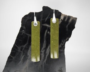Nikhil Gems NG-033 African Jade Sterling Silver Dangle <b>Earrings</b> Handmade Natural Stone Peace Design Jewelry Gift for Women - Product Image 4