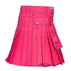 กิ๊ตส์ผ้าฝ้ายสีชมพูสไตล์สก็อตสำหรับผู้หญิง แบบมีกระเป๋าอเนกประสงค์ ขายส่ง รับผลิตแบบ OEM ODM ปี 2026 - Product Image 6