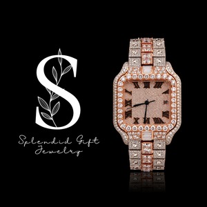 Montre mécanique à quartz pour homme de haute qualité en acier inoxydable et alliage, avec diamants Moissanite de 5 mm, look élégant - Product Image 1