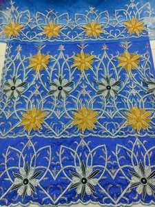 Vestido Tradicional Africano de Alta Calidad con Cuentas Bordadas, Poliéster y Seda, Mangas Largas, Estampado Floral, para Ocasiones Especiales, de Secado Rápido - Product Image 3