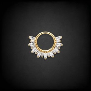 925 Sterling Silver 14K Gold Plated Hoop <b>Earring</b> <b>Hinge</b> Daith Cartilage Piercing Jewelry - Product Image 1