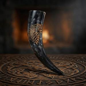 Jarra de Cerveza Vikinga Personalizada, Hecha a Mano, Tallada, de Arte Popular, Ecológica, de Alta Calidad, Pulida, Estilo Americano, Reutilizable y a Prueba de Fugas - Product Image 3