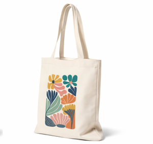 Custom Logo Canvas Folding Tote <b>Bag</b> with Cartoon Pattern <b>Long</b> Handle Medium Size Shoulder Closure Daily Shopping <b>Bag</b> - Product Image 3