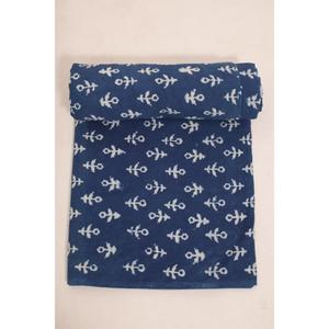 Cotton Indigo Fabric Hand Block Printed Blue Floral Material by Yard <b>for</b> Sewing Dressmaking and Quilts - Product Image 3