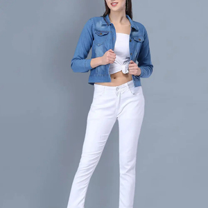 Best Edition Women Oversized denim jackets Long Sleeves <b>Embroidered</b> Flower design <b>Jeans</b> for Women - Product Image 5
