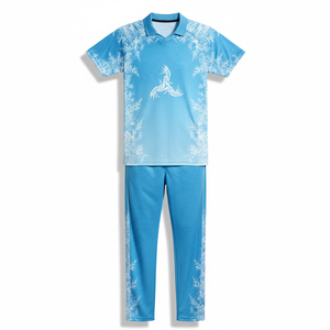 Ensemble de maillots de cricket personnalisés à manches courtes, respirants, anti-UV, séchage rapide, impression par sublimation, pour les matchs d'été en plein air - Product Image 1