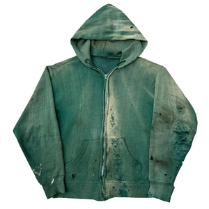 Sweat à capuche pour homme en coton, style streetwear personnalisé, vintage, délavé à l'acide, effet usé et coupe oversize, grammage lourd, avec motif tricoté - Product Image 1