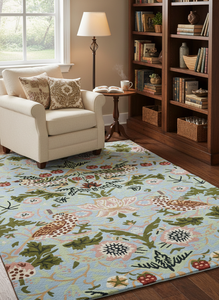 Alfombra de Lana de Alta Gama con Diseño Floral Moderno, Hecha a Mano, Resistente a las Manchas, Ecológica, Antideslizante, de Pelo Cortado para el Hogar - Product Image 2