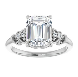 <b>Emerald</b> Cut Solitaire Moissanite <b>Ring</b> 925 Sterling <b>Silver</b> 18K Gold Plated Luxury Engagement Wedding Promise Bridal <b>Ring</b> - Product Image 1