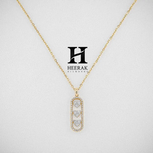 Colgante de Corazón de Diamante Móvil de Oro de 14K de Lujo, Diamante Cultivado en Laboratorio Certificado por IGI, Charm de Corazón Ovalado Vertical con Halo - Product Image 5