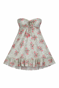 Vestido Corto sin Tirantes con Estampado Floral de Poliéster, Fabricante - Product Image 2