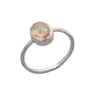 Artistry colección 925 plata esterlina citrino piedras preciosas clásico hecho a mano forma ovalada anillos joyería proveedor de joyería - Product Image 1