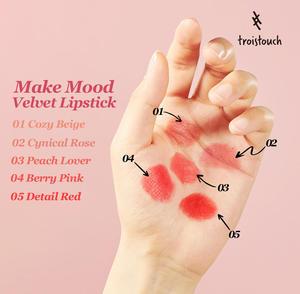 TROISTOUCH Make Mood Velvet <b>Lipstick</b> 01 Cosy Beige Korean Soft Velvet Lip Color for Long Lasting Beauty Makeup - Product Image 4
