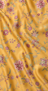 Tela Tejida de Seda y Algodón Gaji con Estampado Floral Orgánico para Vestidos de Mujer, Ropa de Cama, Fundas de Sofá, Trajes de Boda - Maison Celadon Satin - Product Image 5