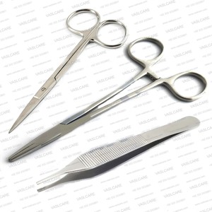 4Pcs <b>Suture</b> Removal <b>Kit</b> Including Mayo Hegar Needle Holder Thumb Forceps and Precision Iris Scissors by Vaslcare - Product Image 1