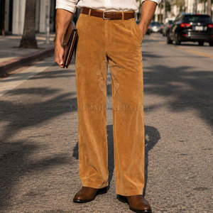 Pantalon en daim pour homme avec coupe ajustée élégante, doublure douce, construction durable, look tendance, idéal pour les sorties quotidiennes - Product Image 2