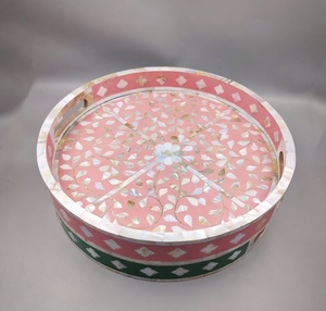 Moraccon Style Serving Tray With Resin And <b>MOP</b> Inlay Design Personalized Dinnerware breakfast Foods And <b>Dry</b> Fruits Serving Tray - Product Image 1
