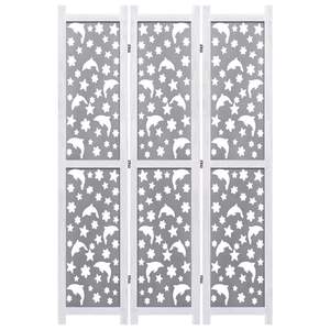 ฉากกั้นห้องไม้เนื้อแข็ง 3 บาน ขนาด 41.3"x65" สีเทา - Product Image 3