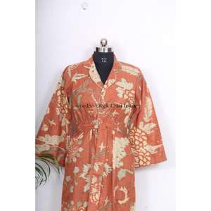 Robe longue artisanale en coton indien à imprimé floral pour femmes et filles, chemise de nuit maxi douce et confortable, idéale pour mariée, vente en gros - Product Image 4