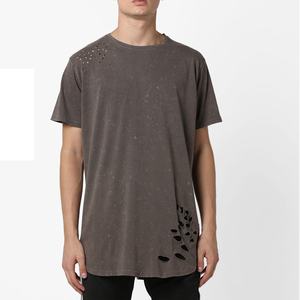 เสื้อยืดคอกลมผู้ชายผ้าฝ้าย 100% ระบายอากาศได้ดี สวมใส่สบาย ดีไซน์แบบทำสีเอซิดวอช  ปรับแต่งได้ตามต้องการ เป็นมิตรต่อสิ่งแวดล้อม สไตล์สตรีทแวร์ - Product Image 1