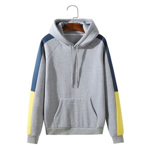 Unisex Gray Hooded <b>Sweatshirt</b> With <b>Red</b> Stripes Casual Pullover Hoodie Regular Fit Autumn Wear - Product Image 3