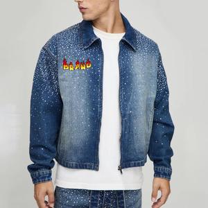 <b>Denim</b> Cotton Fabric Jackets Manufacturer Pigment Washing Men's Slim <b>Denim</b> Jacket Casual Solid Color <b>Denim</b> <b>Coat</b> Mens Jeans Jacket - Product Image 1