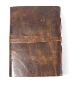 Vintage White Cotton Blank Leather Journal Unique Handmade Hardcover Notebook with Strap Daily Dairy Thread Sewing - Product Image 5